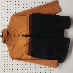 The Works 2pc cardigan sweater set.  Black brown great condition 83% silk